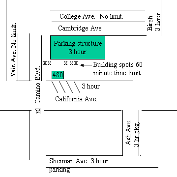 map showing parking options near the Benetech offices